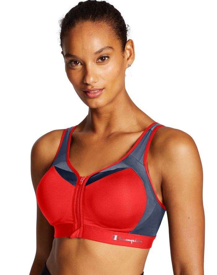 Champion Sport Bh Dames - Rood - Motion Control Zip Front ( 360295-GYJ )